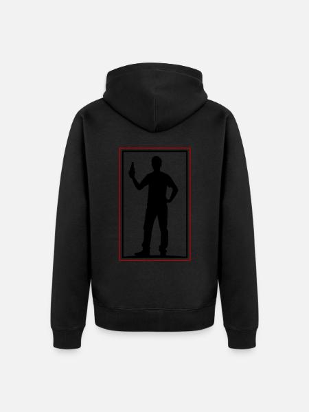 Drinking Bier Silhouette - Unisex Premium Bio Zip Hoodie - Schwarz