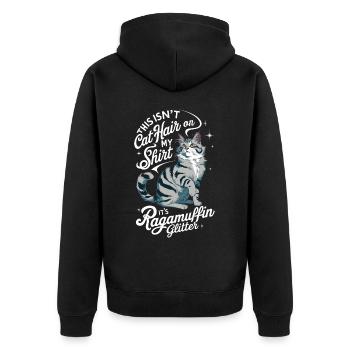 Katze Ragamuffin Geschenk - Unisex Premium Bio Zip Hoodie - Schwarz - Hinten - Nico (187cm)