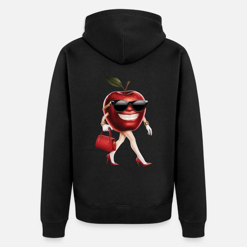 Frauen Apfel - Unisex Premium Bio Zip Hoodie - Schwarz