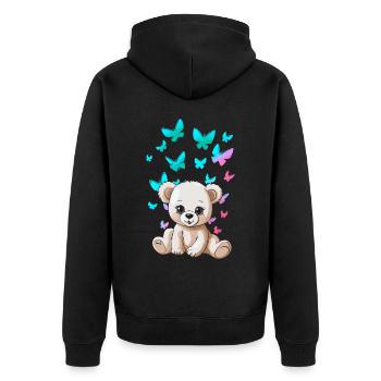 Teddy Teddy Bears Enfants Enfant Tout-petit Bébé Ours - Veste à capuche bio Premium Unisexe - noir - Dos - Nico (187cm)