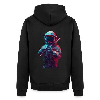 Flûte d’astronaute - Veste à capuche bio Premium Unisexe - noir - Dos - Nico (187cm)