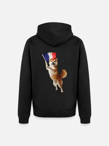 Shiba Inu - Unisex Premium Bio Zip Hoodie - Schwarz