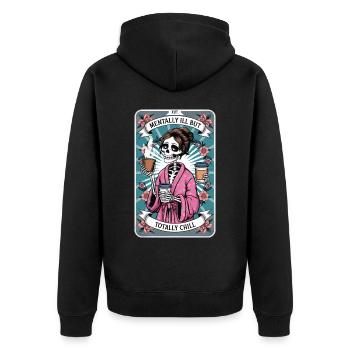 Tarotkarte - Unisex Premium Bio Zip Hoodie - Schwarz - Hinten - Nico (187cm)