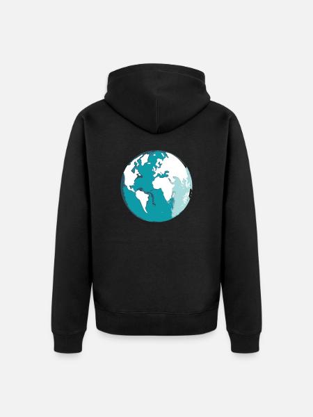 Drawing of the Earth - Unisex Premium Organic Zip Hoodie - black