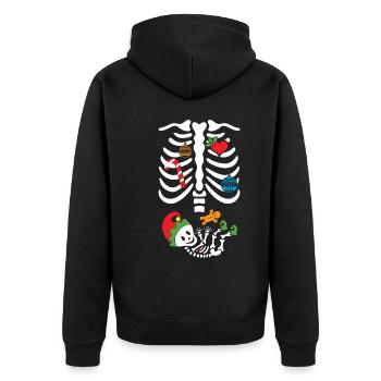 Christmas Skeleton Mom and Baby - Unisex Premium Organic Zip Hoodie - black - Back - Nico (187cm)
