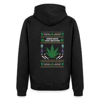 Fumer de l’herbe chaque Noël - Veste à capuche bio Premium Unisexe - noir - Dos - Nico (187cm)