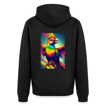 Pride Bird CSD LGBT LGBTQ LGBTQ+ Gay Pride - Unisex Premium Organic Zip Hoodie - black - Back - Nico (187cm)