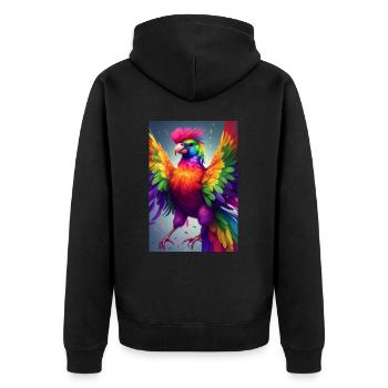 Pride Bird CSD LGBT LGBTQ LGBTQ+ Gay Pride - Unisex Premium Organic Zip Hoodie - black - Back - Nico (187cm)