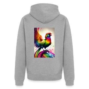 Pride Bird CSD LGBT LGBTQ LGBTQ+ Gay Pride - Unisex Premium Organic Zip Hoodie - heather grey - Back - Nico (187cm)