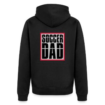Cool Soccer Dad Logo - Unisex Premium Bio Zip Hoodie - Schwarz - Hinten - Nico (187cm)