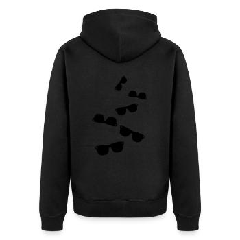 symbole d’icône de lunettes de soleil - Veste à capuche bio Premium Unisexe - noir - Dos - Nico (187cm)