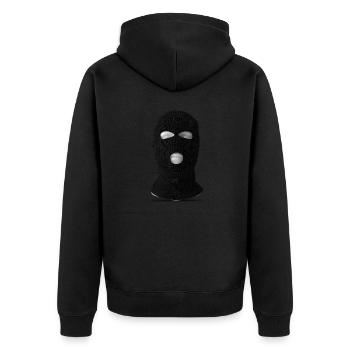 Full Face Hole Balaclava Ski Mask - Unisex Premium Bio Zip Hoodie - Schwarz - Hinten - Nico (187cm)