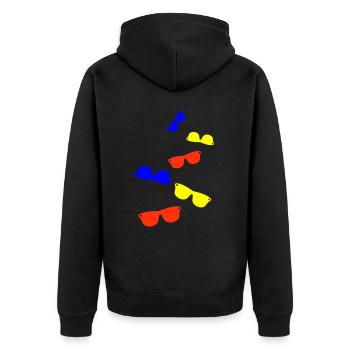 symbole d’icône de lunettes de soleil - Veste à capuche bio Premium Unisexe - noir - Dos - Nico (187cm)