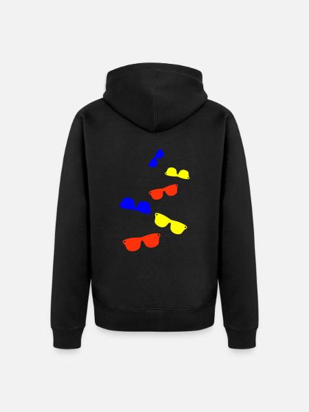 sunglasses icon symbol - Unisex Premium Organic Zip Hoodie - black