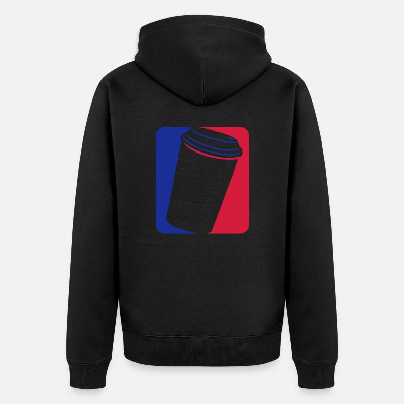 Tasse à café rouge bleu - Veste à capuche bio Premium Unisexe - noir
