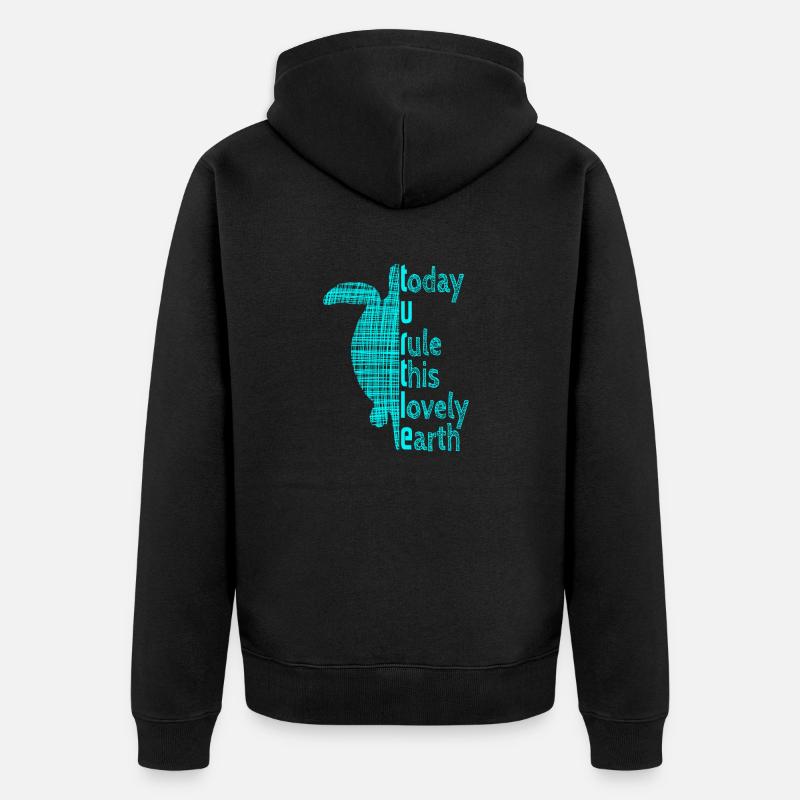 Turtle Schildkröte - Unisex Premium Bio Zip Hoodie - Schwarz