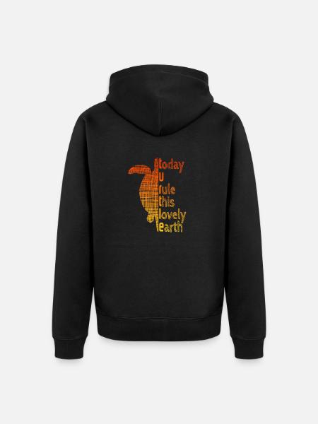 Turtle Sloga Schildkröte Spruch - Unisex Premium Bio Zip Hoodie - Schwarz