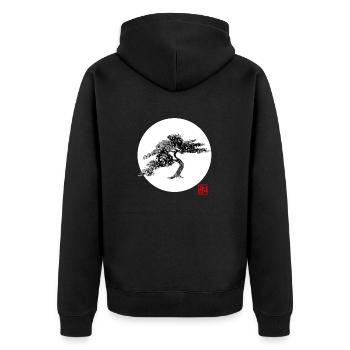 Bonsai - Unisex Premium Organic Zip Hoodie - black - Back - Nico (187cm)