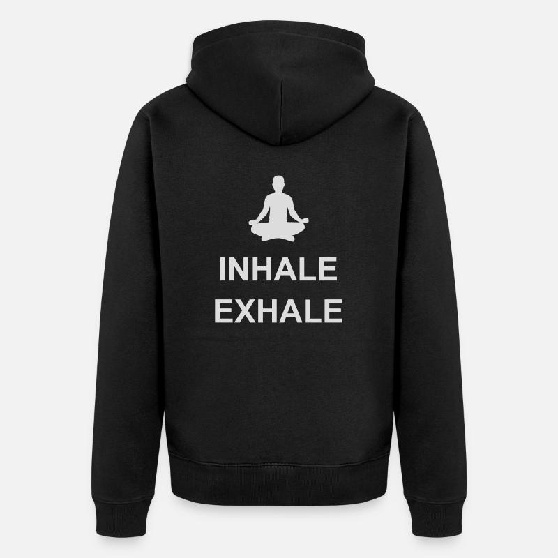 Inspirez expirez Yoga citation - Veste à capuche bio Premium Unisexe - noir