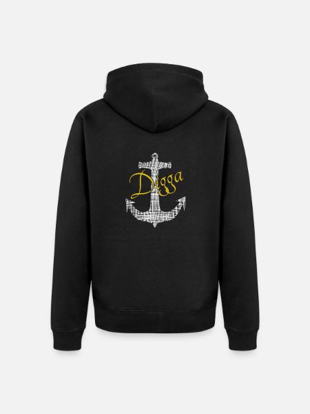 Digga - Unisex Premium Bio Zip Hoodie - Schwarz
