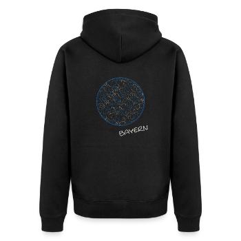 Bayern Bavaria - Unisex Premium Bio Zip Hoodie - Schwarz - Hinten - Nico (187cm)