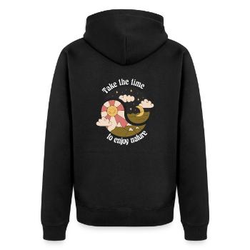 Prenez le temps de profiter de la nature Retro Nature Designs - Veste à capuche bio Premium Unisexe - noir - Dos - Nico (187cm)