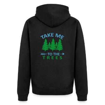 Adventure Travel Hiking Mountain - Unisex Premium Organic Zip Hoodie - black - Back - Nico (187cm)