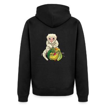 Affe Affen Zoologie Zootiere Kinder Baby Zoo - Unisex Premium Bio Zip Hoodie - Schwarz - Hinten - Nico (187cm)