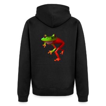 Grenouille courbée libre - Veste à capuche bio Premium Unisexe - noir - Dos - Nico (187cm)