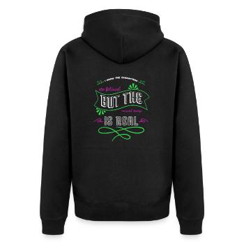 book quotes book keeper shirt - Unisex Premium Bio Zip Hoodie - Schwarz - Hinten - Nico (187cm)