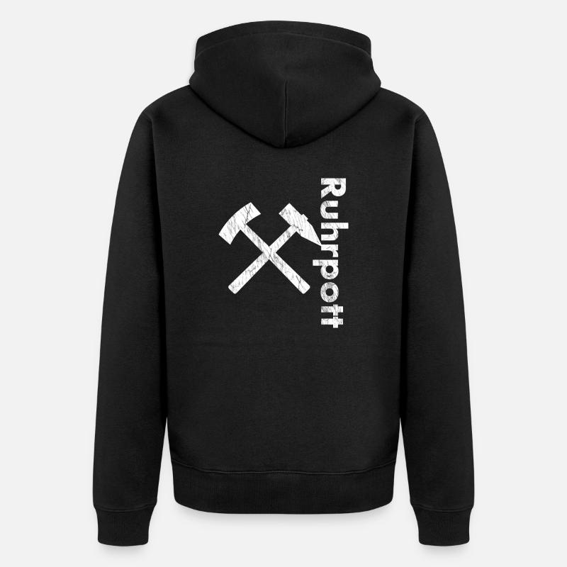 Ruhrpott Vertikal - Unisex Premium Bio Zip Hoodie - Schwarz