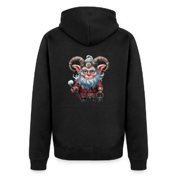 Dessin à l’aquarelle de Krampus - Veste à capuche bio Premium Unisexe - noir - Dos - Nico (187cm)