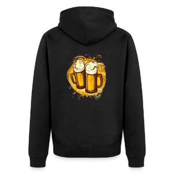 Prost! Cooles Motiv für Biertrinker - Unisex Premium Bio Zip Hoodie - Schwarz - Hinten - Nico (187cm)