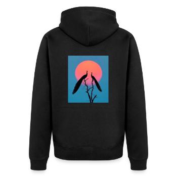 Aiming high - Unisex Premium Organic Zip Hoodie - black - Back - Nico (187cm)