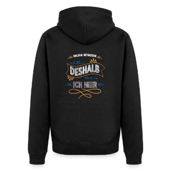 humor feiern geburtstagsgeschenkidee schäferhund - Unisex Premium Bio Zip Hoodie - Schwarz - Hinten - Nico (187cm)