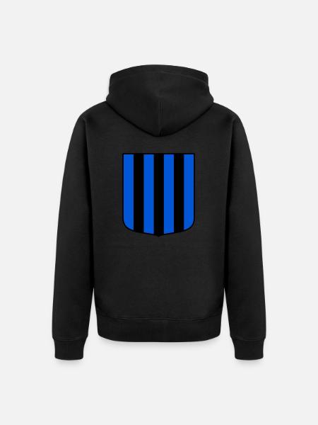Dunkelblau - Unisex Premium Bio Zip Hoodie - Schwarz