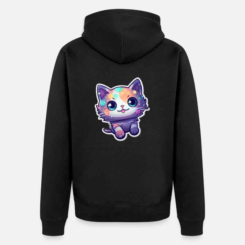 Un mignon chat - Veste à capuche bio Premium Unisexe - noir