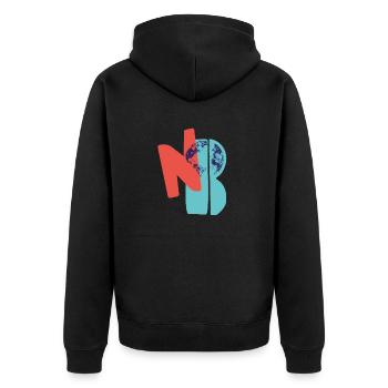 N O Planet B - Unisex Premium Bio Zip Hoodie - Schwarz - Hinten - Nico (187cm)