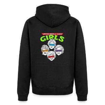 MIDDLE AGED GIRLS - Unisex Premium Organic Zip Hoodie - black - Back - Nico (187cm)