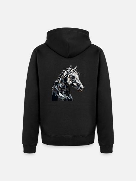 Pferd Dorfkinder & Reiter Reitsport Fans Geschenk - Unisex Premium Bio Zip Hoodie - Schwarz