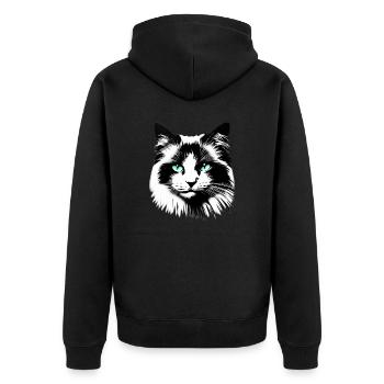 Visage de chat sympathique - Veste à capuche bio Premium Unisexe - noir - Dos - Nico (187cm)