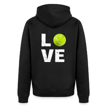 Tennis amour - Veste à capuche bio Premium Unisexe - noir - Dos - Nico (187cm)