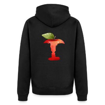 Apple Face Silhouette - Unisex Premium Organic Zip Hoodie - black - Back - Nico (187cm)