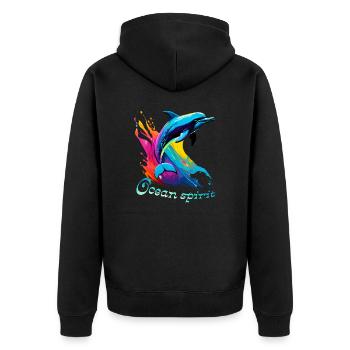 Ocean spirit. Dauphin - Veste à capuche bio Premium Unisexe - noir - Dos - Nico (187cm)