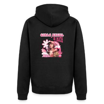 Girl Women Power Mathematics Lover Math Student - Unisex Premium Bio Zip Hoodie - Schwarz - Hinten - Nico (187cm)