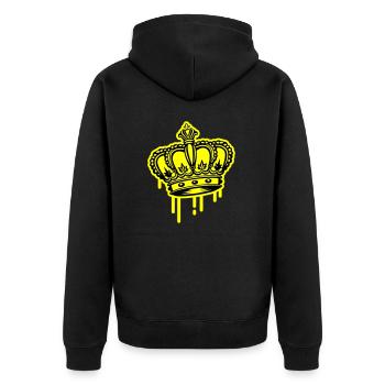 Crown King Symbol - Unisex Premium Organic Zip Hoodie - black - Back - Nico (187cm)