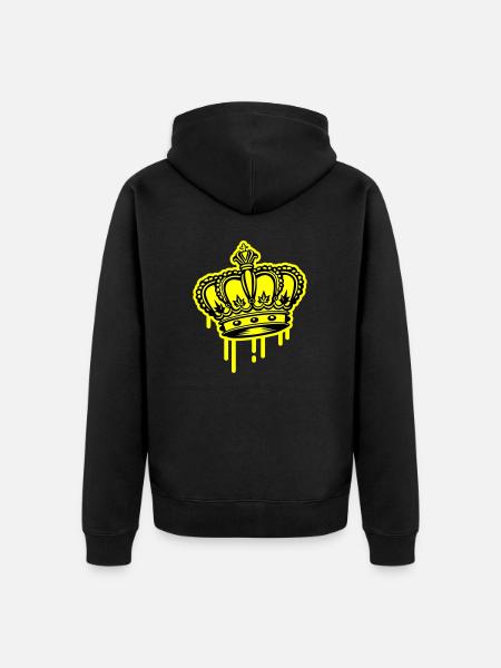 Crown King Symbol - Unisex Premium Organic Zip Hoodie - black