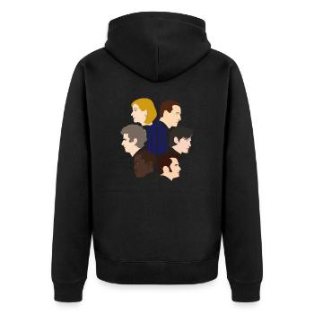 Dr Who - 6 doctors - Unisex Premium Organic Zip Hoodie - black - Back - Nico (187cm)