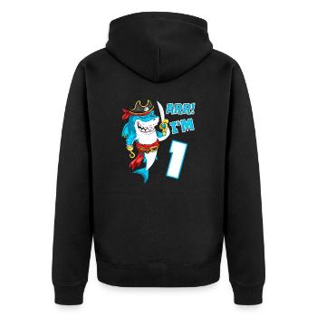 1er anniversaire Shark Pirate Boys Kids - Veste à capuche bio Premium Unisexe - noir - Dos - Nico (187cm)