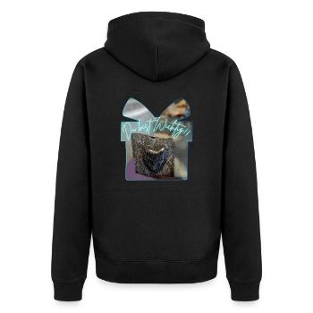 Du bist Wichtig - Unisex Premium Bio Zip Hoodie - Schwarz - Hinten - Nico (187cm)
